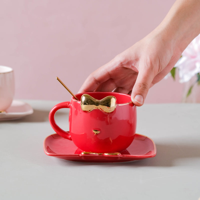 Hello Kitty Mug And Plate- Tea cup, coffee cup, cup for tea | Cups and Mugs for Office Table & Home Decoration