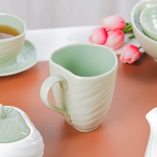 Taro Leaf Green Coffee Mug- Mug for coffee, tea mug, cappuccino mug | Cups and Mugs for Coffee Table & Home Decor