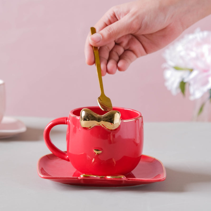 Hello Kitty Mug And Plate- Tea cup, coffee cup, cup for tea | Cups and Mugs for Office Table & Home Decoration