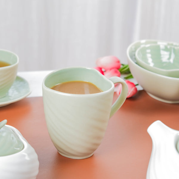 Taro Leaf Green Coffee Mug- Mug for coffee, tea mug, cappuccino mug | Cups and Mugs for Coffee Table & Home Decor