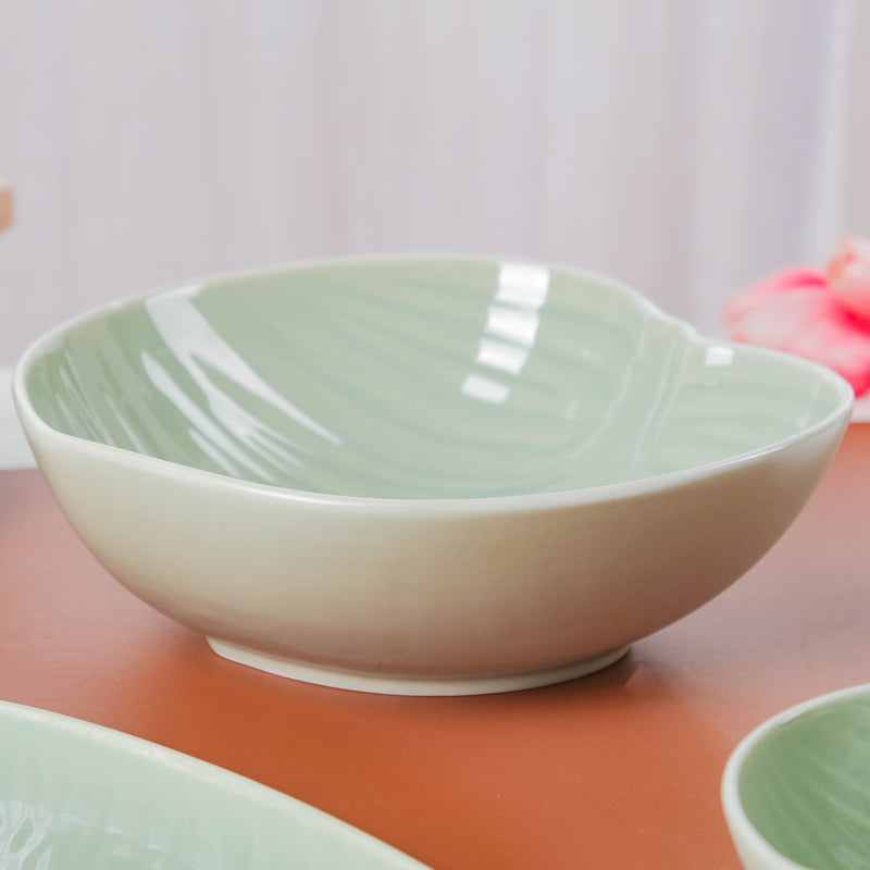 Taro Leaf Serving Bowl 9 Inch - Bowl, ceramic bowl, serving bowls, noodle bowl, salad bowls, bowl for snacks, large serving bowl | Bowls for dining table & home decor