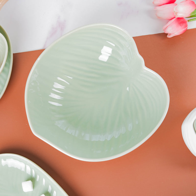 Taro Leaf Serving Bowl 9 Inch - Bowl, ceramic bowl, serving bowls, noodle bowl, salad bowls, bowl for snacks, large serving bowl | Bowls for dining table & home decor