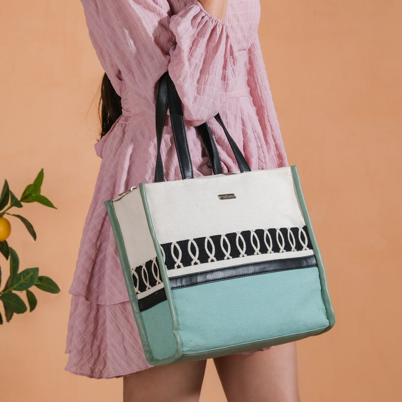 Eco-friendly Carryall Tote Mint Small 11 X 10 Inch
