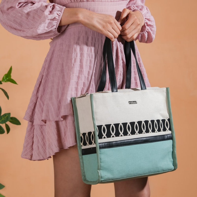 Eco-friendly Carryall Tote Mint Small 11 X 10 Inch