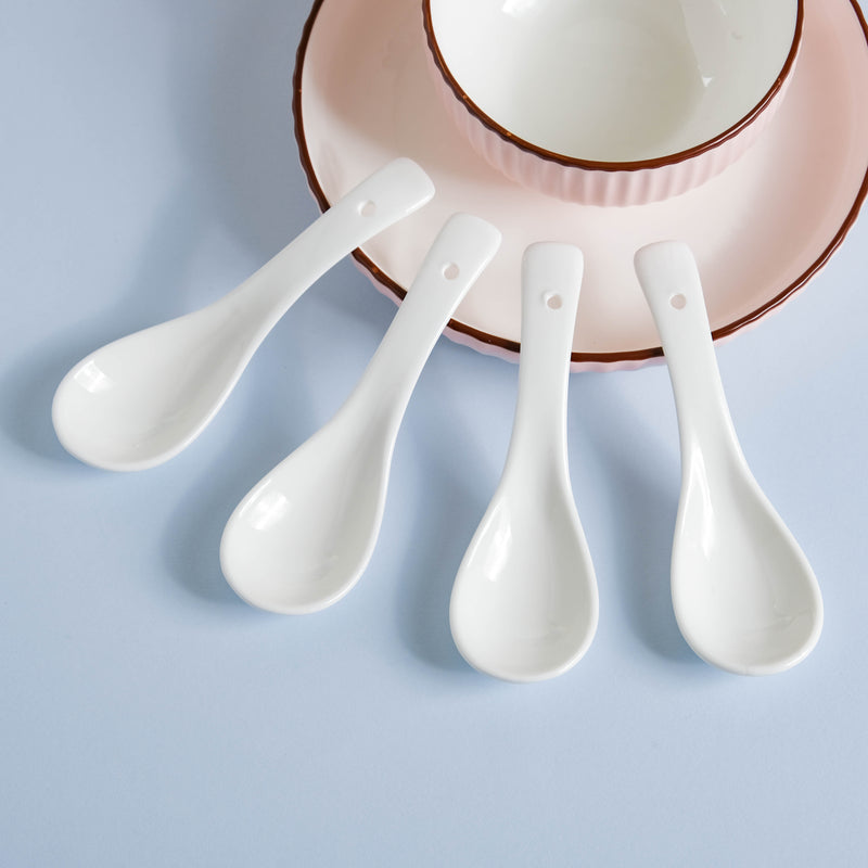 Pink Blossom 18 Piece Pasta Set For 4