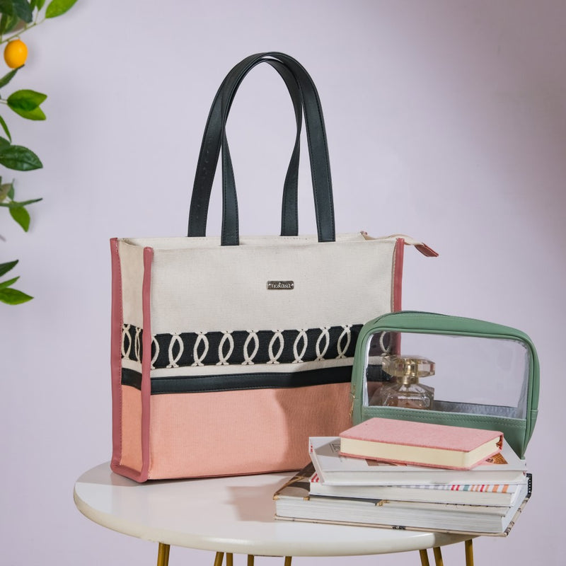 Multipurpose Canvas Tote Bag Pink Small 11 X 10 Inch