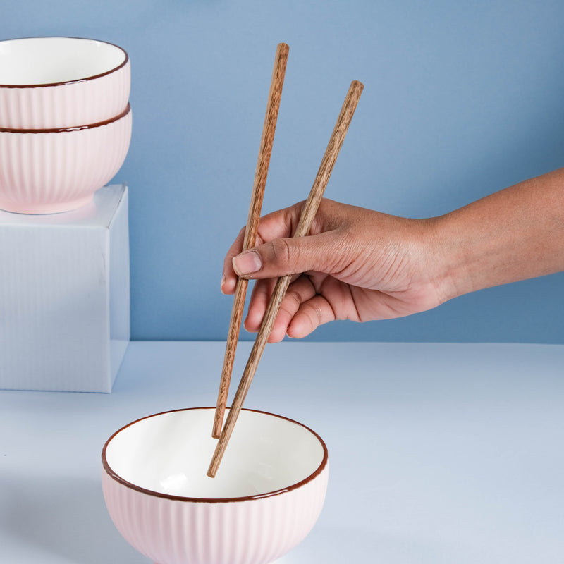 Pink Blossom 18 Piece Pasta Set For 4