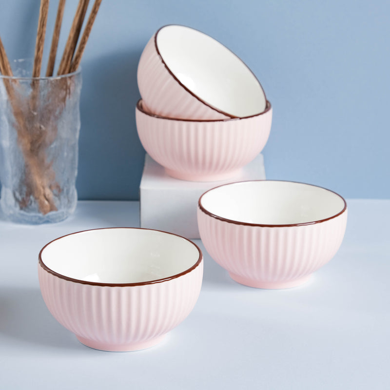 Pink Blossom 18 Piece Pasta Set For 4