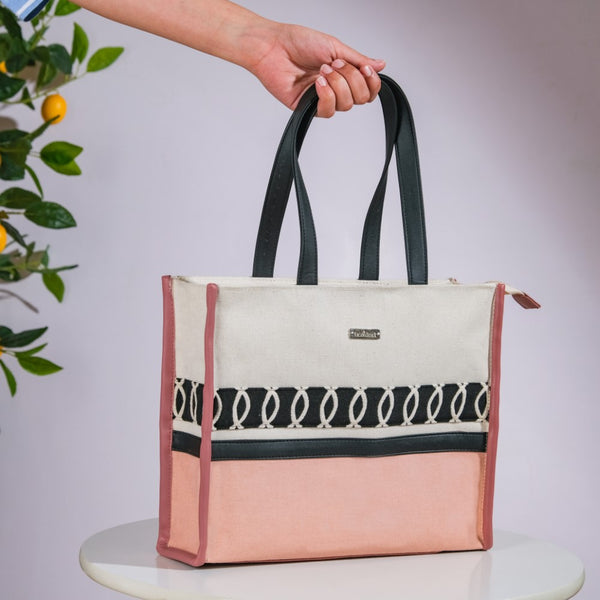 Multipurpose Canvas Tote Bag Pink Set Of 2