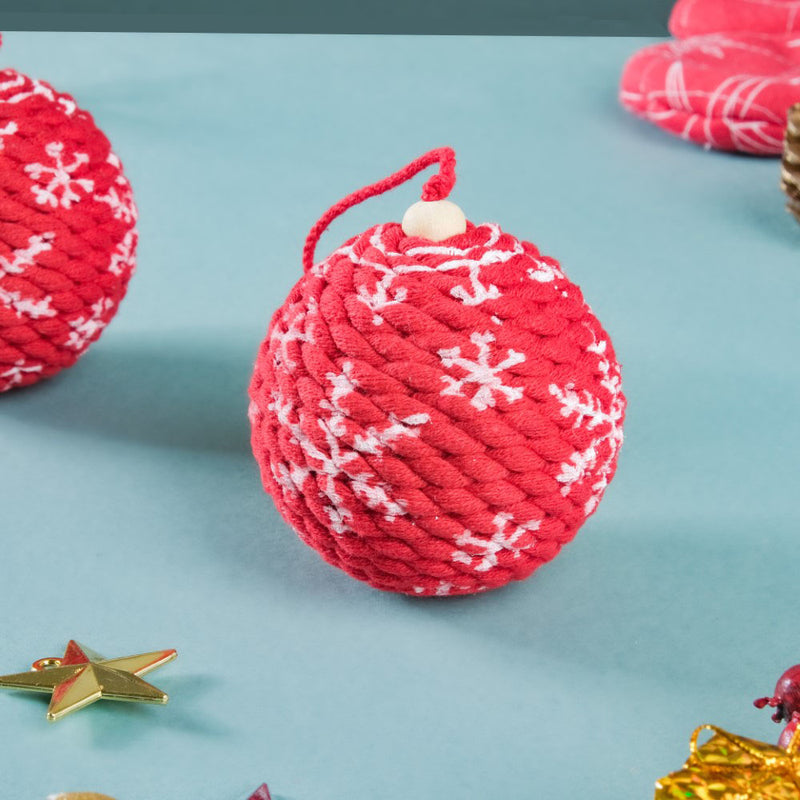 Snowflake Christmas Bauble Set Of 2 - Showpiece | Home decor item | Room decoration item