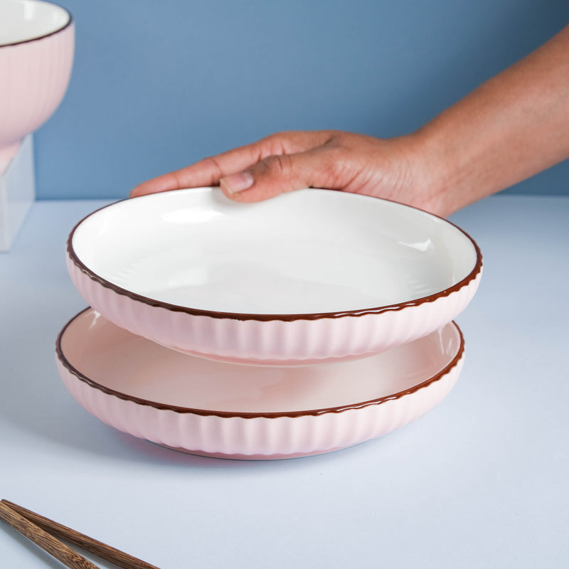 Rosy Bowl and Plate Set