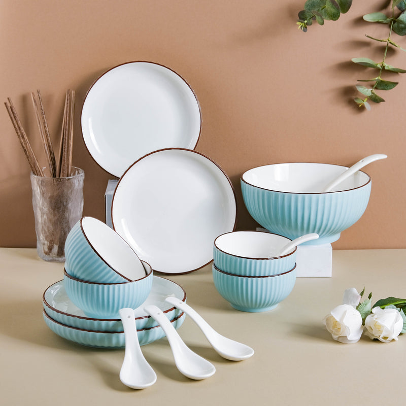Azure 18 Piece Soup Salad Set For 4