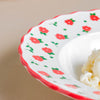 Ziba Floret Pasta Plate Red - Serving plate, pasta plate, lunch plate, deep plate | Plates for dining table & home decor