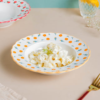 Enchanted Summer Pasta Plate Orange