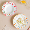 Ziba Floret Pasta Plate Red - Serving plate, pasta plate, lunch plate, deep plate | Plates for dining table & home decor