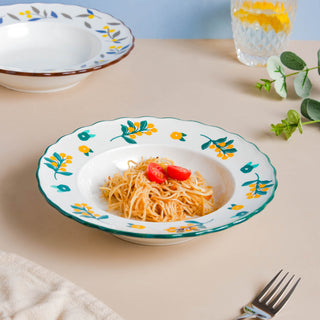Sweet Moira Teal And Yellow Pasta Plate