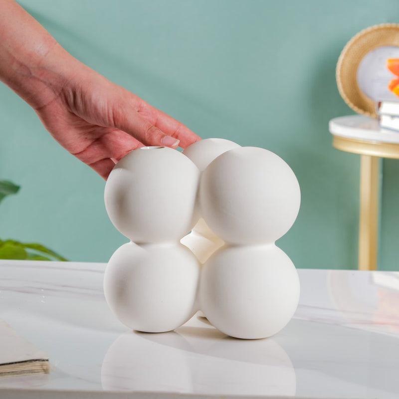 Bubble Bud Ceramic Vase - Flower vase for home decor, office and gifting | Room decoration items