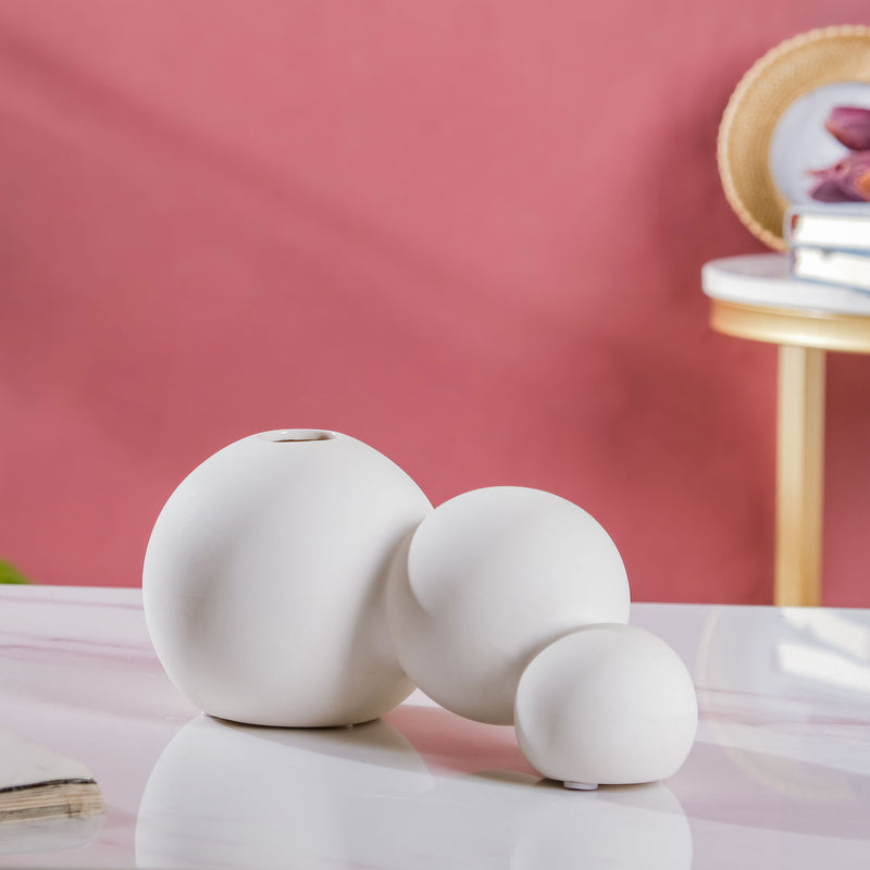 Tabletop Bubble Bud Ceramic Vase - Flower vase for home decor, office and gifting | Home decoration items