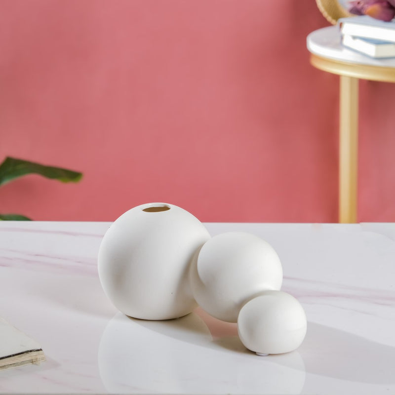 Tabletop Bubble Bud Ceramic Vase - Flower vase for home decor, office and gifting | Home decoration items