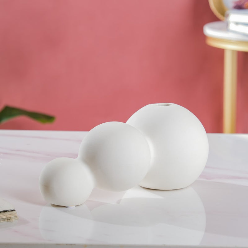Tabletop Bubble Bud Ceramic Vase - Flower vase for home decor, office and gifting | Home decoration items
