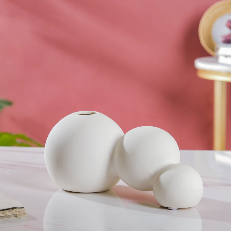 Tabletop Bubble Bud Ceramic Vase - Flower vase for home decor, office and gifting | Home decoration items