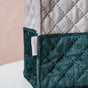 Luxe Velvet Lunch Bag Grey And Green