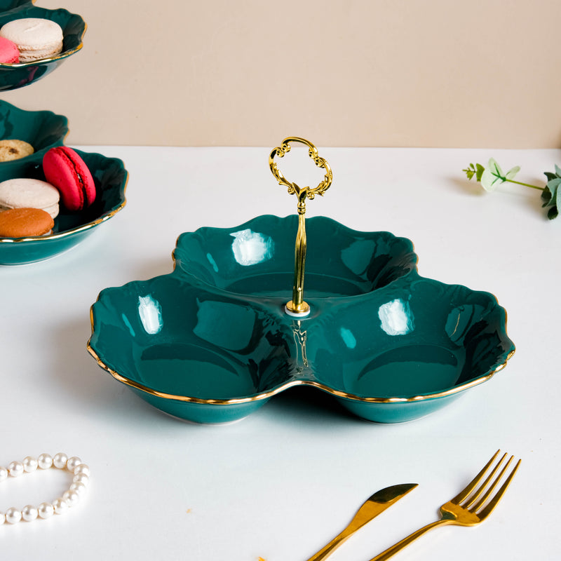 Dessert O' Clock Emerald Golden Platter
