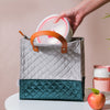 Luxe Velvet Lunch Bag Grey And Green