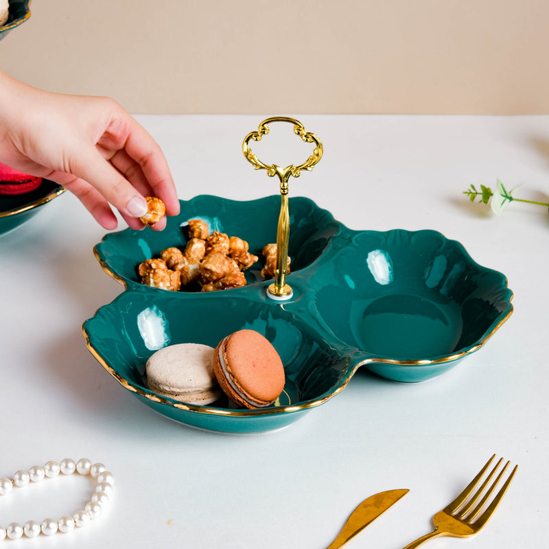 Dessert O' Clock Emerald Golden Platter
