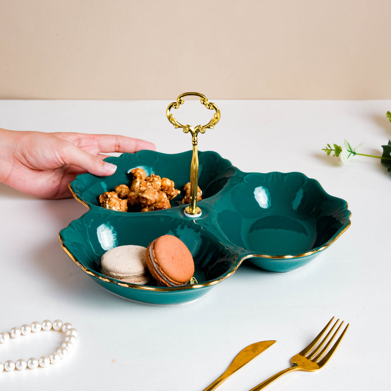 Dessert O' Clock Emerald Golden Platter