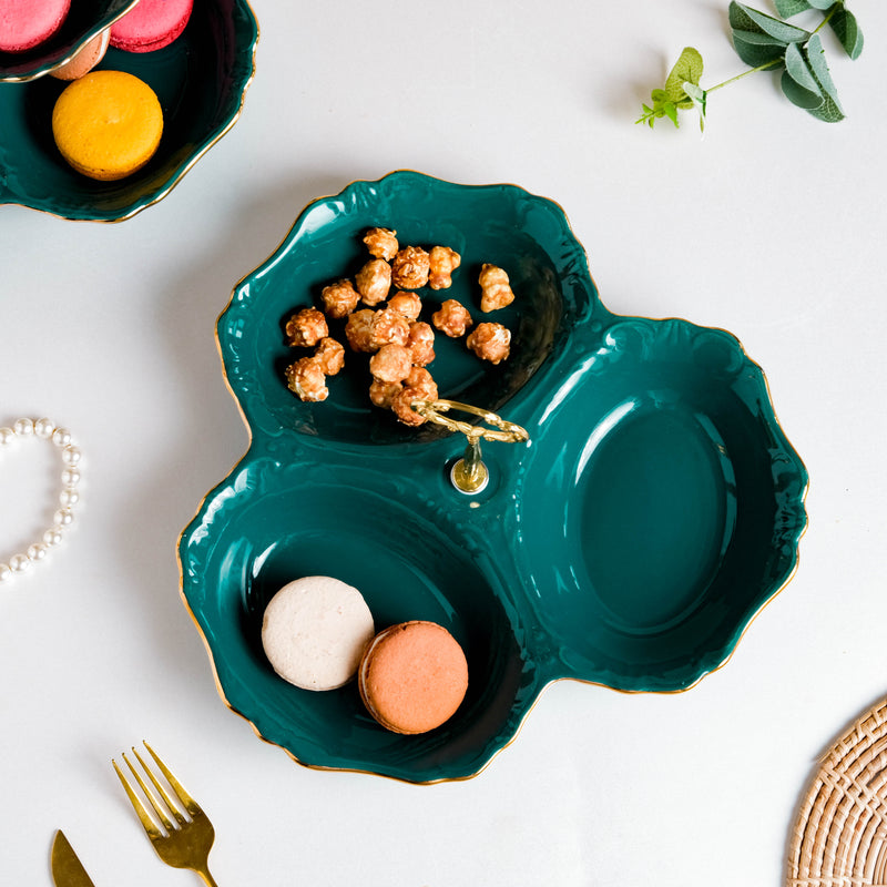 Dessert O' Clock Emerald Golden Platter