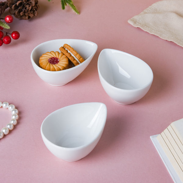 Almond Bowl Set of 3 - Bowl, soup bowl, ceramic bowl, snack bowls, curry bowl, popcorn bowls | Bowls for dining table & home decor