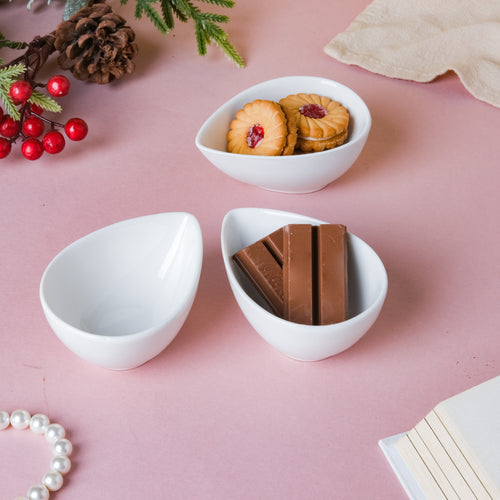 Almond Bowl Set of 3 - Bowl, soup bowl, ceramic bowl, snack bowls, curry bowl, popcorn bowls | Bowls for dining table & home decor