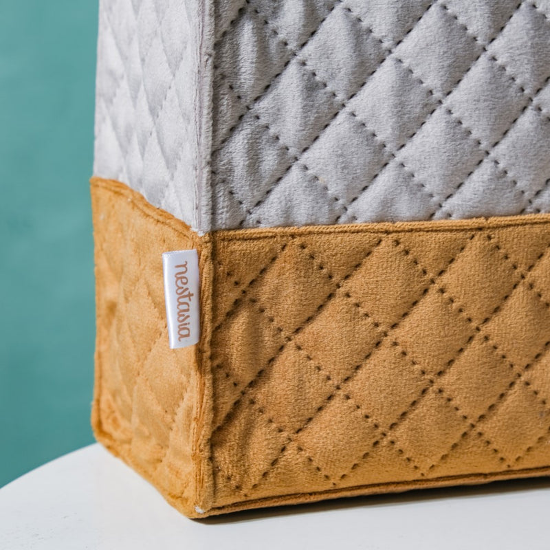 Luxe Velvet Lunch Bag Grey And Brown