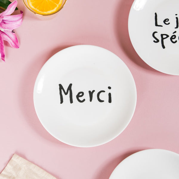 French Plates Set of 4 - Serving plate, snack plate, dessert plate | Plates for dining & home decor
