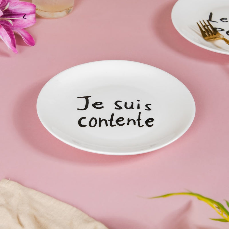 French Plates Set of 4 - Serving plate, snack plate, dessert plate | Plates for dining & home decor