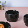 Black Dessert Bowl Set of 3 - Bowl, ceramic bowl, small bowls, snack bowls, curry bowl | Bowls for dining table & home decor