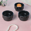 Black Dessert Bowl Set of 3 - Bowl, ceramic bowl, small bowls, snack bowls, curry bowl | Bowls for dining table & home decor