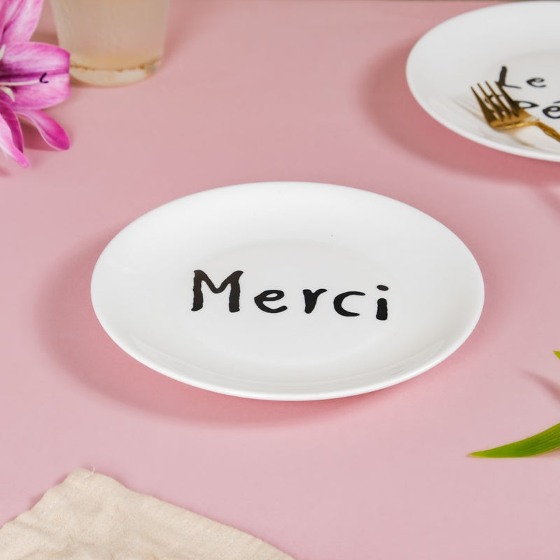 French Plates Set of 4 - Serving plate, snack plate, dessert plate | Plates for dining & home decor