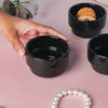 Black Dessert Bowl Set of 3 - Bowl, ceramic bowl, small bowls, snack bowls, curry bowl | Bowls for dining table & home decor