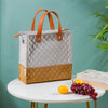 Luxe Velvet Lunch Bag Grey And Brown