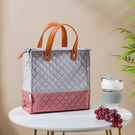 Luxe Velvet Lunch Bag Grey And Pink