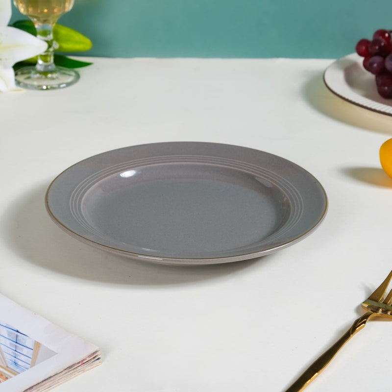 Ceramic Clay Snack Plate Grey 8 Inch - Serving plate, snack plate, dessert plate | Plates for dining & home decor