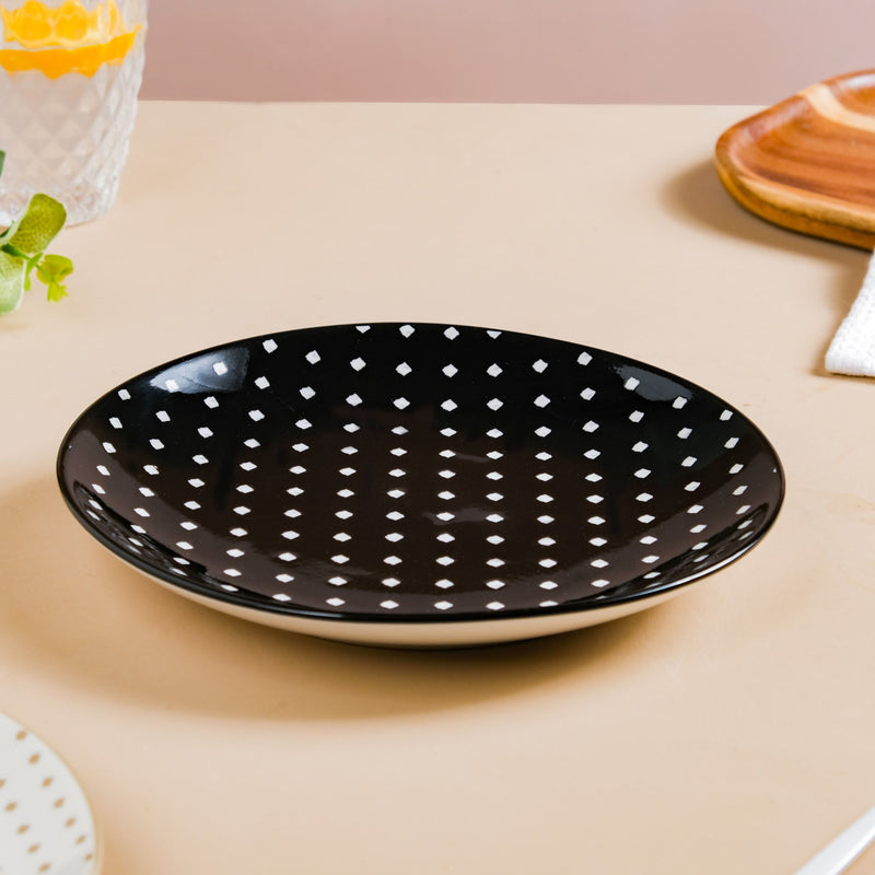 Retro Ceramic Snack Plate Black 7.5 Inch Set Of 2 - Serving plate, snack plate, dessert plate | Plates for dining & home decor