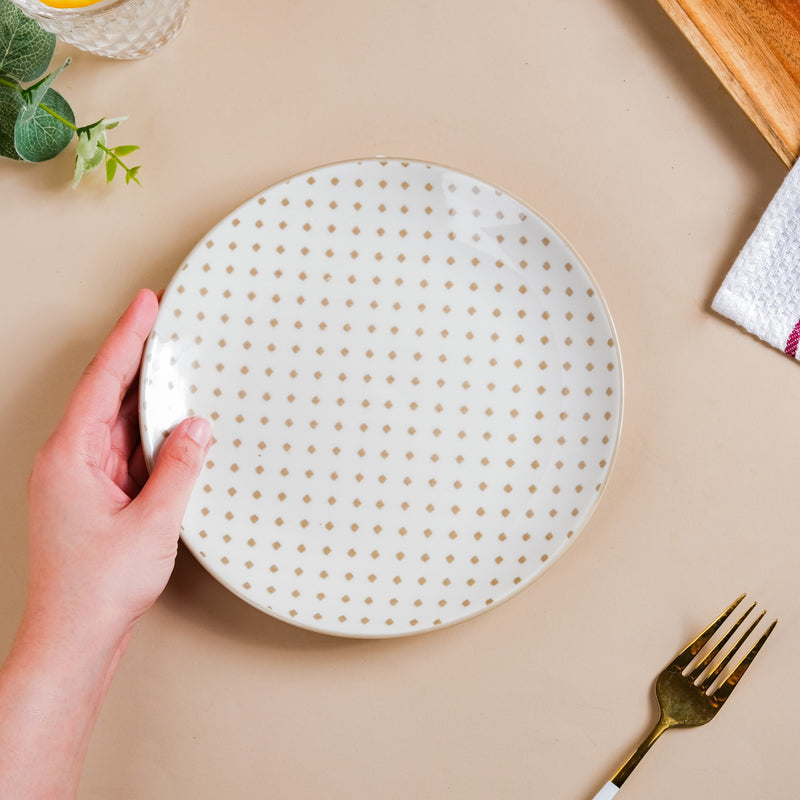 Retro White Ceramic Snack Plate 7.5 Inch Set Of 2 - Serving plate, snack plate, dessert plate | Plates for dining & home decor