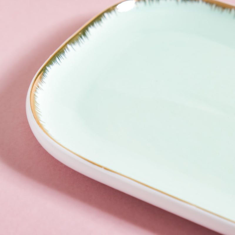 Rectangle Platter Mint - Ceramic platter, serving platter, fruit platter | Plates for dining table & home decor