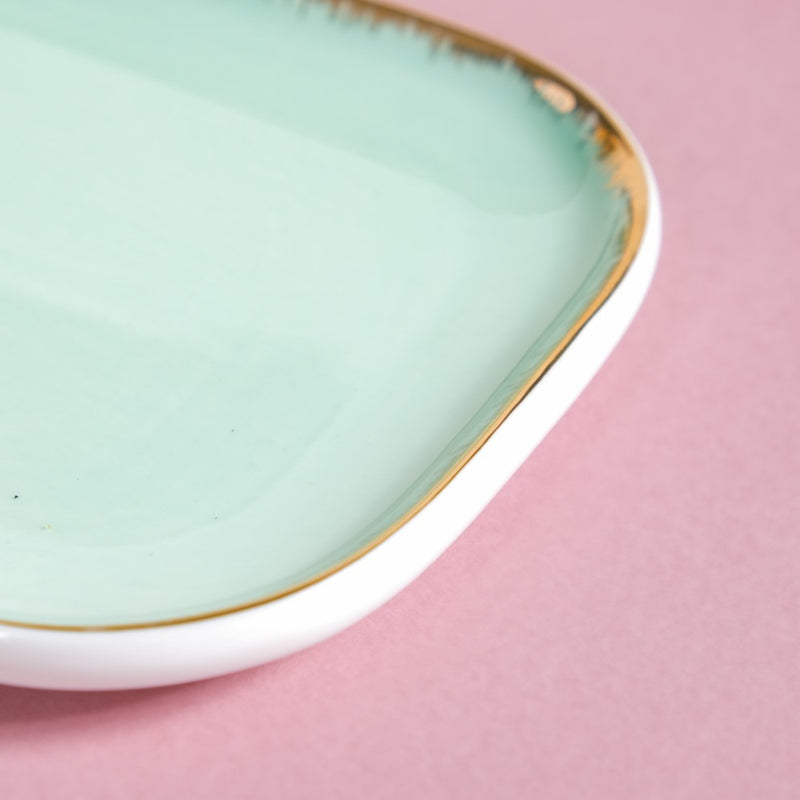 Rectangle Platter Mint - Ceramic platter, serving platter, fruit platter | Plates for dining table & home decor