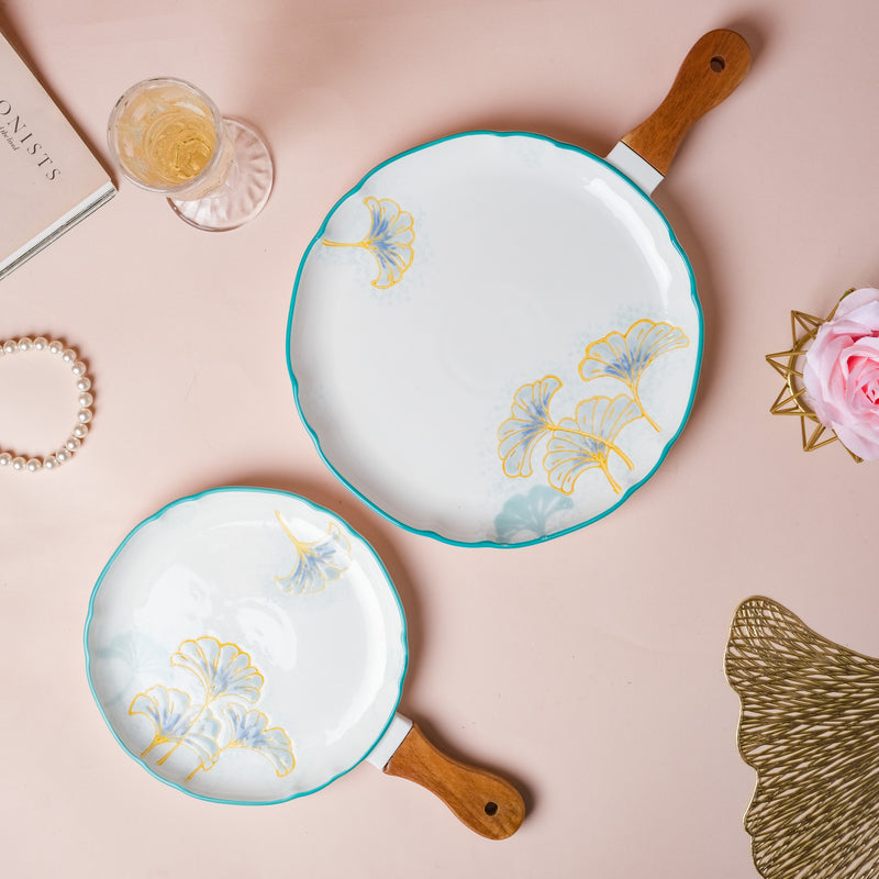 Floral Circular Bbq Plate Small - Ceramic platter, serving platter, fruit platter | Plates for dining table & home decor