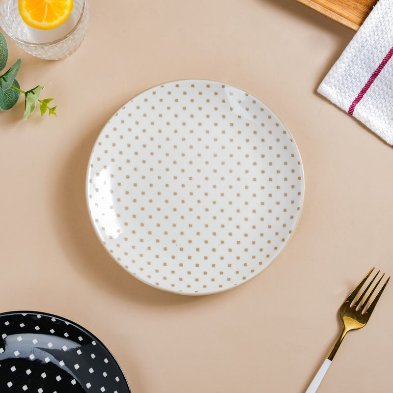 Retro White Ceramic Snack Plate 7.5 Inch Set Of 2 - Serving plate, snack plate, dessert plate | Plates for dining & home decor