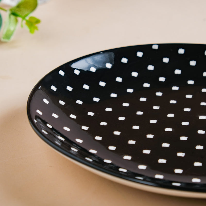 Retro Ceramic Snack Plate Black 7.5 Inch Set Of 2 - Serving plate, snack plate, dessert plate | Plates for dining & home decor